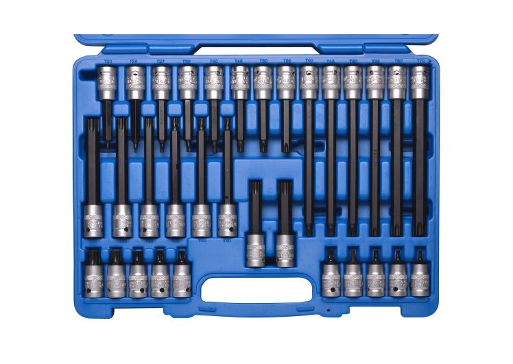 SW-STAHL set nastavaka 1/2″ torx profil t20-t70 55 i 100mm, t40-t70 140 i 200mm 32 dijelni, 04423L