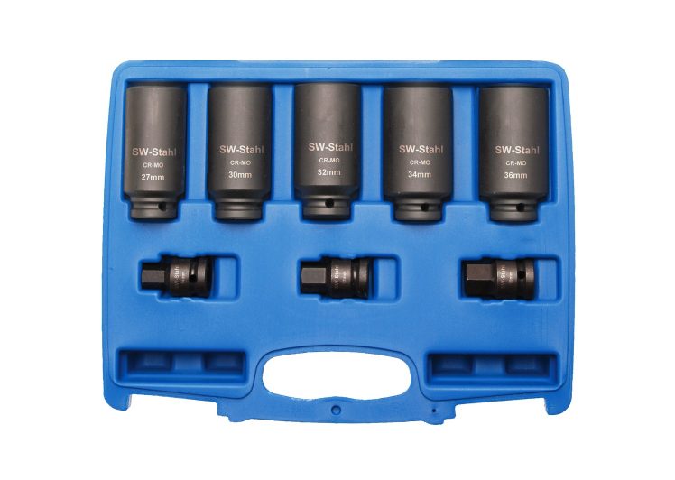 SW-STAHL set 1/2″ udarnih ključeva 12-kutnih 27-30-32-34-36 8dj.10185l