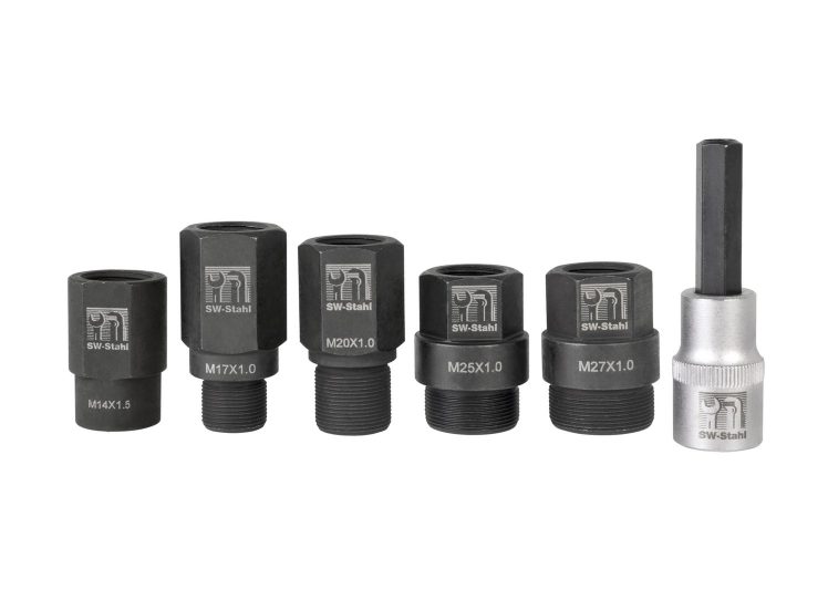SW-STAHL set adaptera za montažu injektora m14,m17,m20,m25,m27x1,0 set 6 dijelni, 301057L