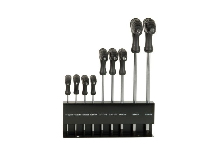 SW-STAHL set odvijača t-ručka torx t10-t50 9 dijelni na metalnom nosaču, 31660L