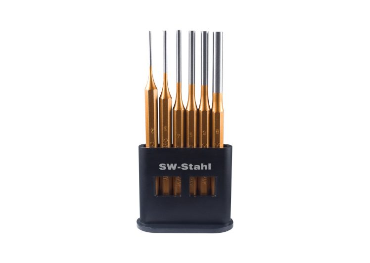 SW-STAHL izbijači komplet (set točkala) 6 dijelni, 2-8mm u plastičnom nosaču 82625L