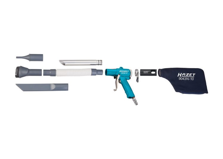 HAZET puhalica/usisavač za zrak 148mm komplet s nastavcima, 9043N-10