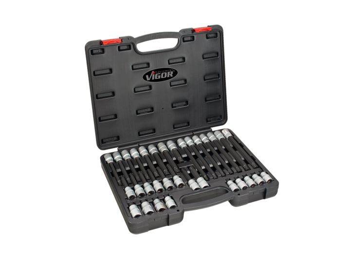 VIGOR set nastavaka 1/2″ ribe profil m5-m14  32 dijelni, V2201