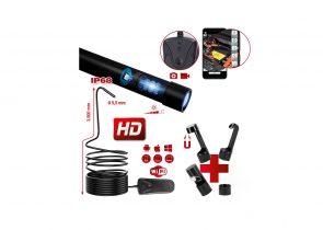 KS TOOLS set wi-fi videoskopa sa fi 5,5 mm 0° hd sondom s prednjom kamerom, 5-dijelni – 550.7560