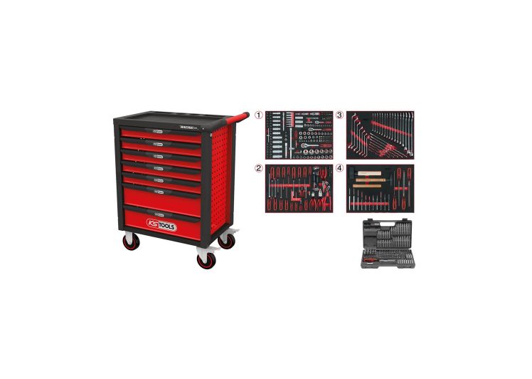 KS tools radionička kolica sa alatom 7 ladica 515 alata – 826.7515