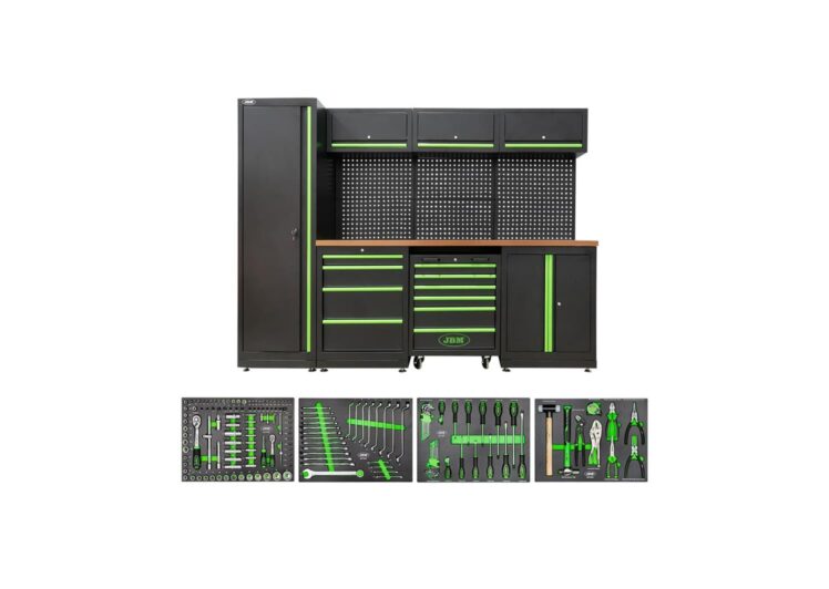 JBM RADIONIČKI MODULARNI ORMAR 18-DIJELNI 54327+53708 4 LADICE S ALATOM SERIE446