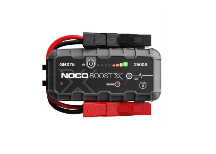 NOCO STARTER PRIJENOSNI 12 V, 2500 AMP, U TORBICI, LED SVJETLO, STEZALJKE ZA AMUMULATORE – GBX75