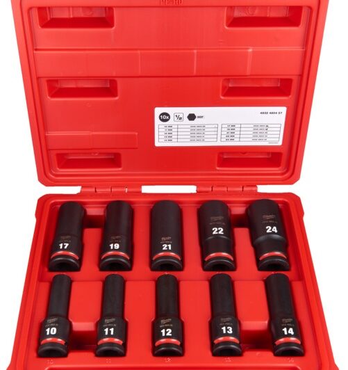 Milwaukee set udarnih nasadnih ključeva 1/2″ dugi 10-dijelni