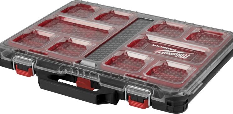 Milwaukee organizator za alat, plitki, packout, 10 odvojenih pretinaca, vodonepropusno