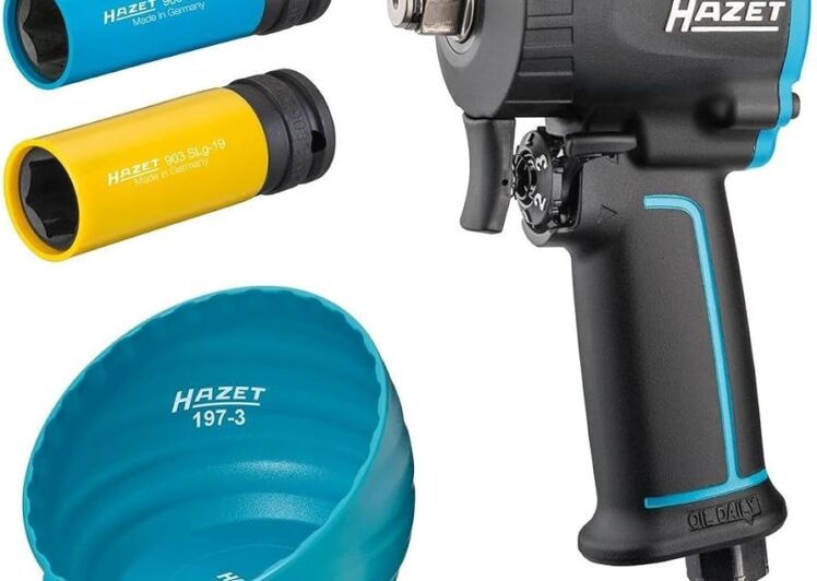 Hazet pneumatski pištolj 1/2″, 1200 Nm, 2x nasadni ključ 17 i 19 mm, magnetna posuda
