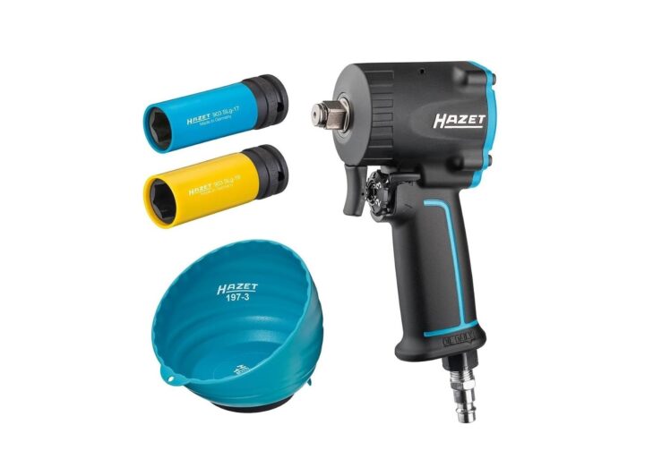 Hazet pneumatski pištolj 1/2″, 1200 Nm, 2x nasadni ključ 17 i 19 mm, magnetna posuda