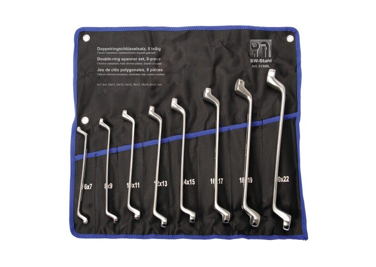 SW-STAHL set ključeva okastih 6×7 do 20×22 mm u platnenom etuiu 8dj. 01508l