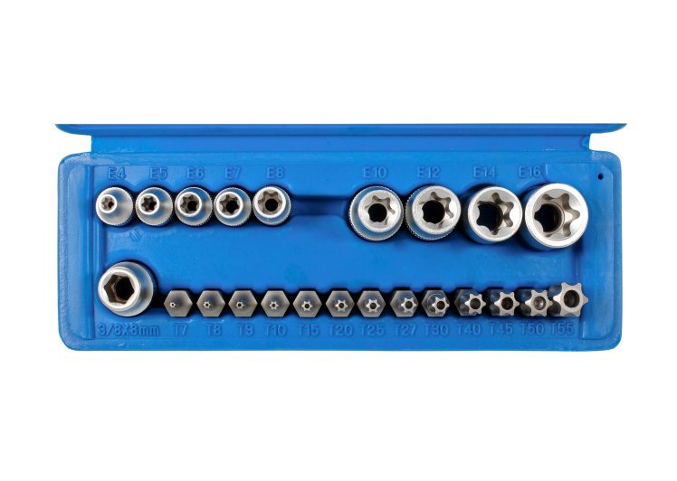 SW-STAHL set ključeva nasadnih 1/4″ i 3/8″ torx s rupom 7-55mm i torx ženski 4-16mm 23 dijelni 04186L