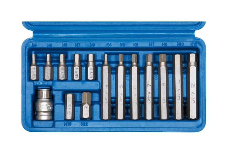SW-STAHL set nastavaka 1/2″ imbus bitovi s adapterom 1/2″ 4-12mm kratki 30mm i dugi 75mm 15 dijelni, 04950L