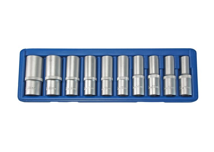 SW-STAHL set nasadnih ključeva 1/2″ 6 kutni dugi 78mm dimenzije od 10-24mm 10 dijelni, 05630L