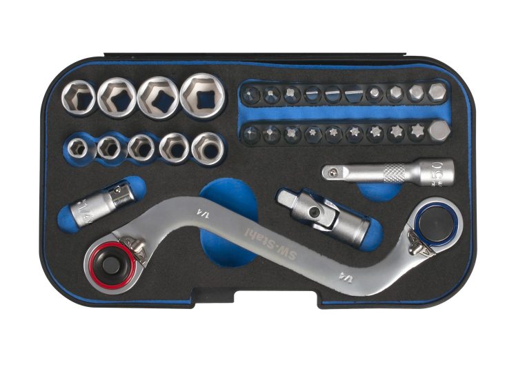 SW-STAHL set nasadnih ključeva 1/4″ sa savijenim račna ključem s-type 33 dijelni, 36015L