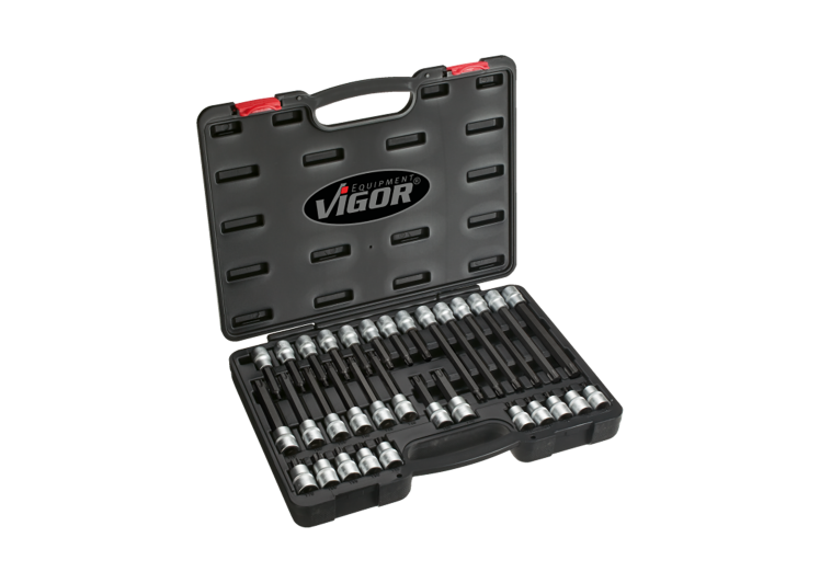 VIGOR set nastavaka 1/2″ torx profil t20-t70 32 dijelni, V1917