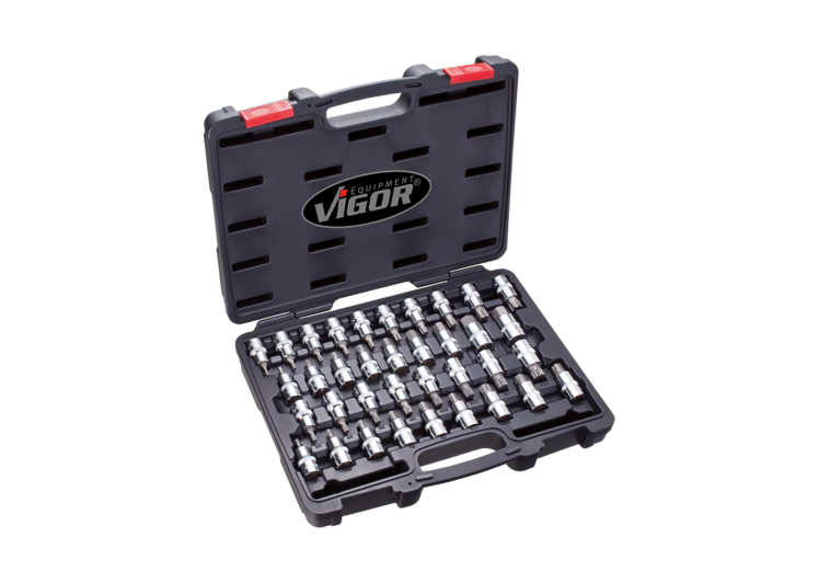 VIGOR set nastavaka 1/2″ torx, imbus, ribe, 12 kutni profil 36 dijelni 04423L
