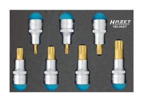 Set nasadnih ključeva xzn u spužvastom umetku 7-dj. 163-243/7