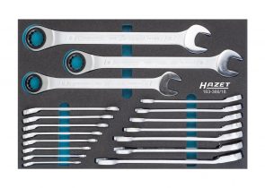 Set kombiniranih ključeva račna u spužvastom umetku 18-dj. 163-366/18