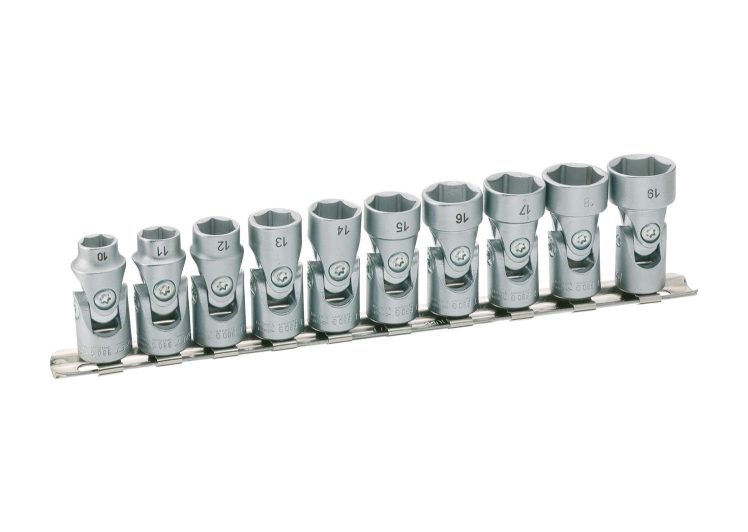 Set ključ nasadni 3/8″ 10-19 zglobni 6-kutni , 10dj set