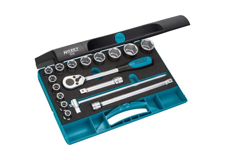 Set nasadnih ključeva račnom i produžetcima 17-dj. 906