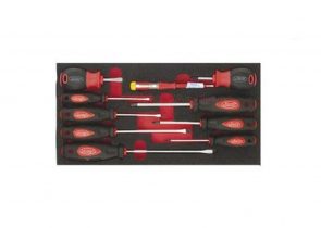 VIGOR umetak za radionička kolica set odvijača u spužvastom umetku 10 dijelni V1664