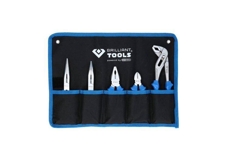 BRILLIANT TOOLS set kliješta 5 dj. papagajke, kombinirke, sječice,zašiljeni vrh,zakrivljeni vrh BT060005