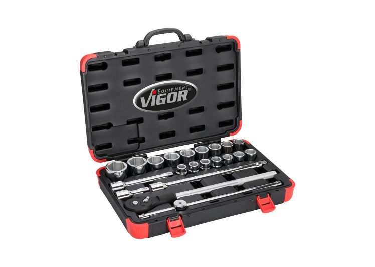 VIGOR set alata 3/4″ gedore sa račnom i nastavcima u koferu – 21 dijelni set V2318N
