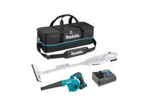Set aku usisavač MAKITA cl108d, puhalo ub100d, punjač dc10sb, 1x baterija bl1021b, u torbi 832188-6 –  clx245sax1