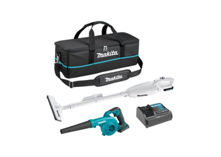 Set aku usisavač MAKITA cl108d, puhalo ub100d, punjač dc10sb, 1x baterija bl1021b, u torbi 832188-6 – clx245sax1